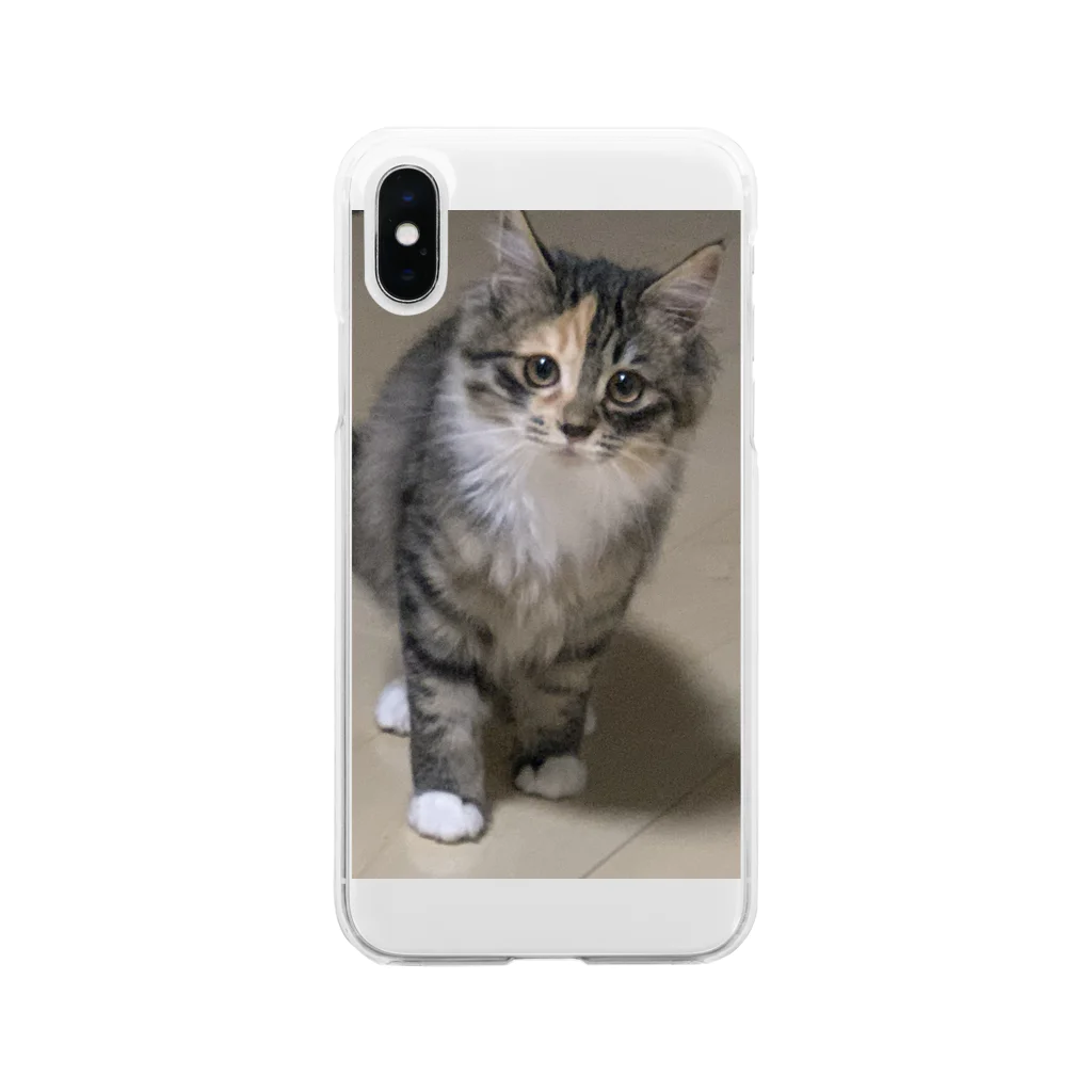 きなこ あずきショップのあずき Soft Clear Smartphone Case