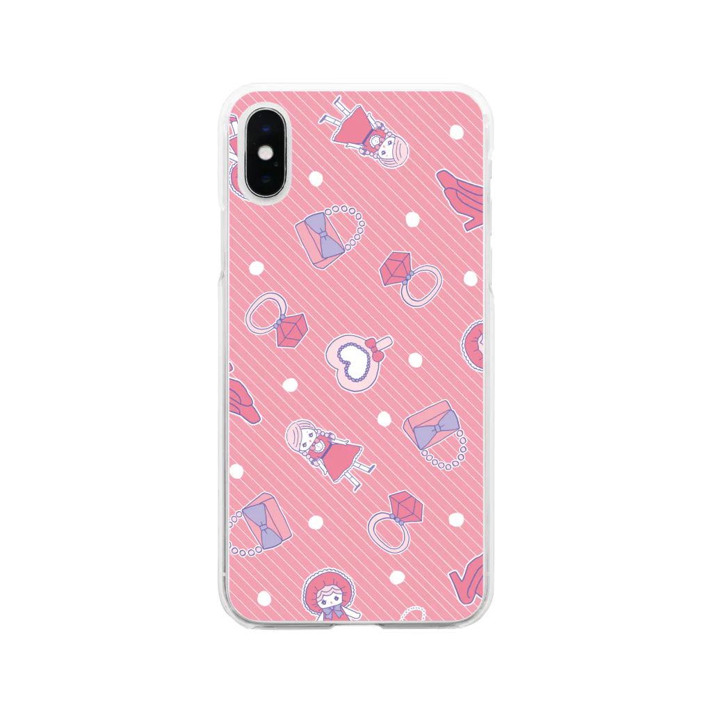 キムラアイリのなつかし乙女柄 Soft Clear Smartphone Case