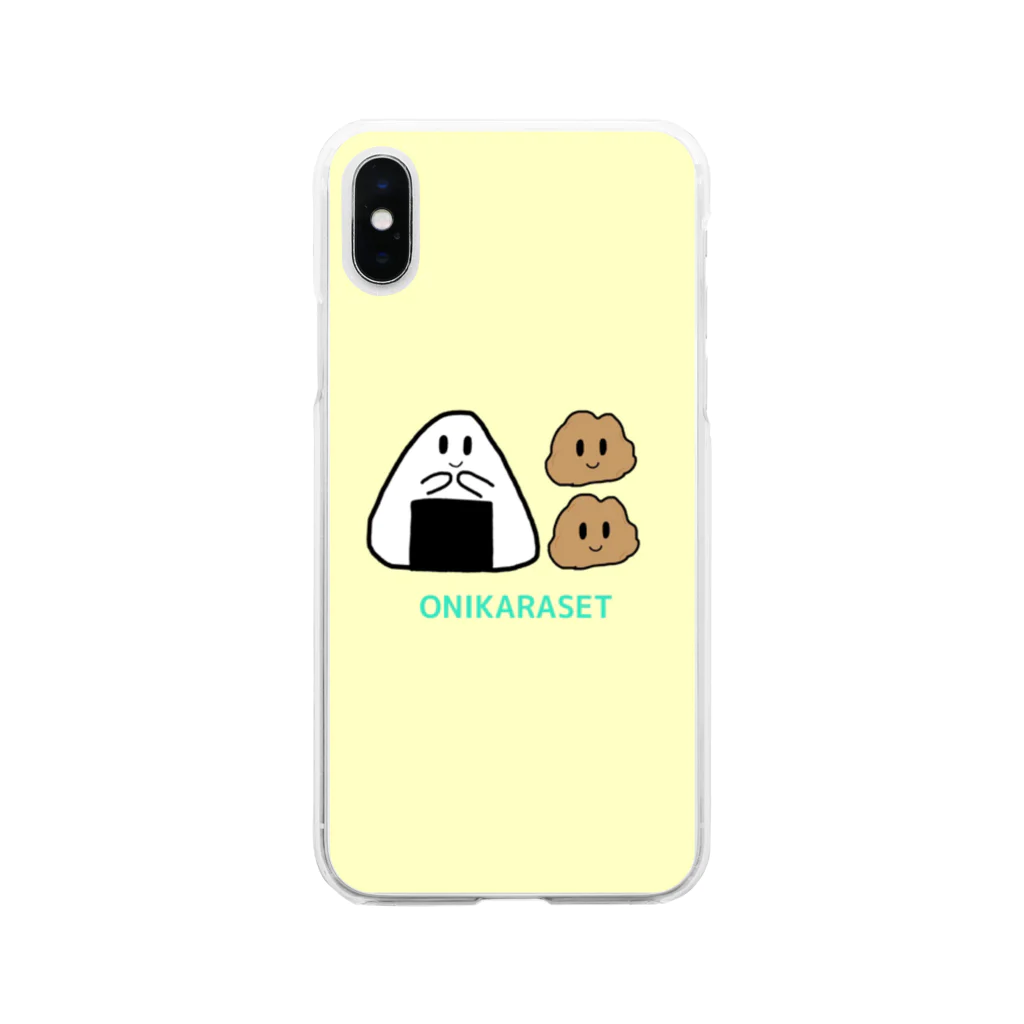 オバケユウタンSHOPのONIKARASETスマホケース Soft Clear Smartphone Case