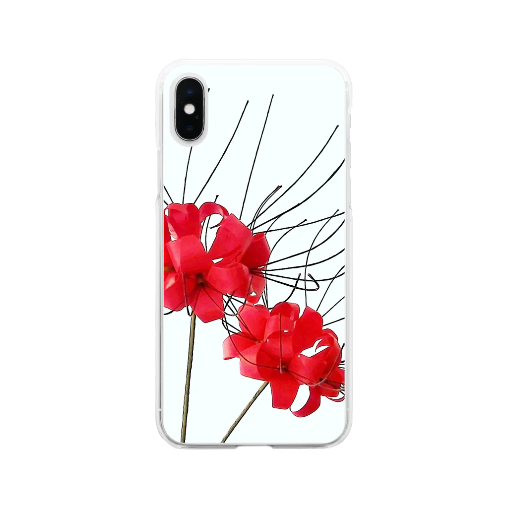 s-bloomの折り紙　彼岸花 Soft Clear Smartphone Case