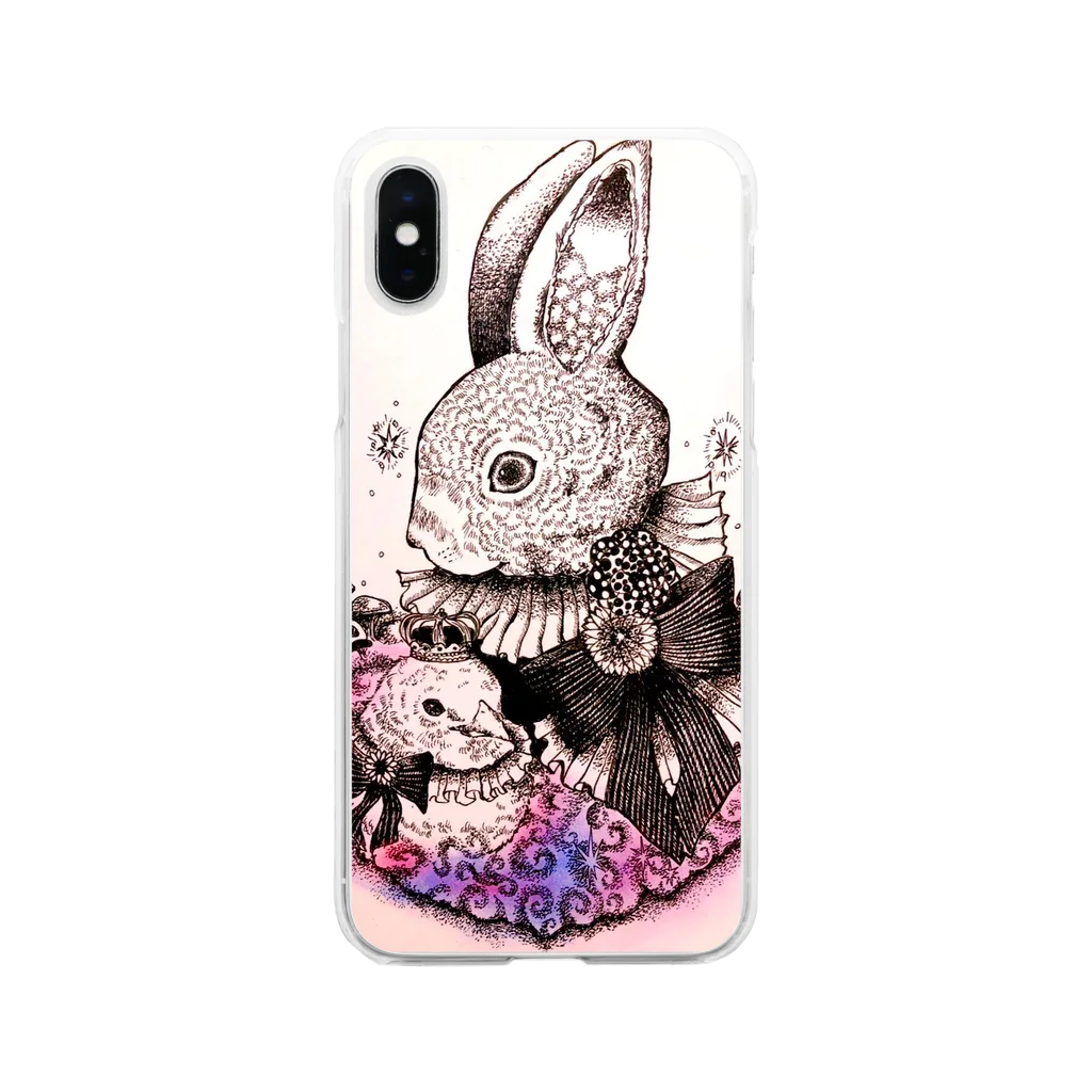 Miii6028のうさぎとひよこ Soft Clear Smartphone Case