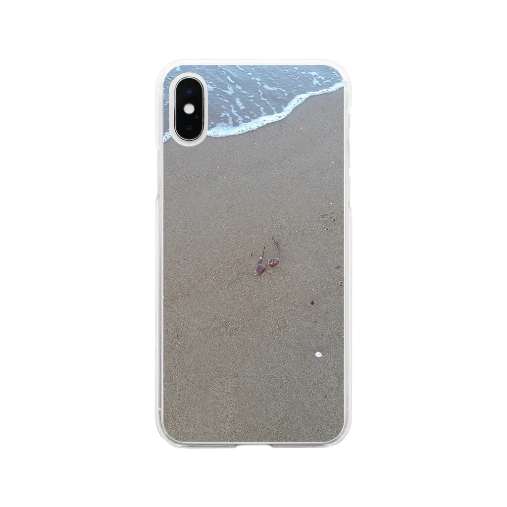 wanderlunderの波際のメガネ Soft Clear Smartphone Case