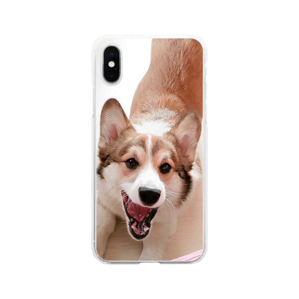 コーギーショップのコーギー犬のがぉぉぉぉお（欠伸） Soft Clear Smartphone Case