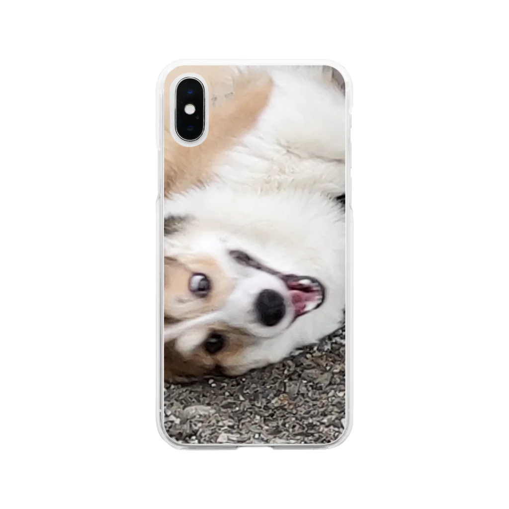 コーギーショップの変顔なコーギー犬ロック Soft Clear Smartphone Case