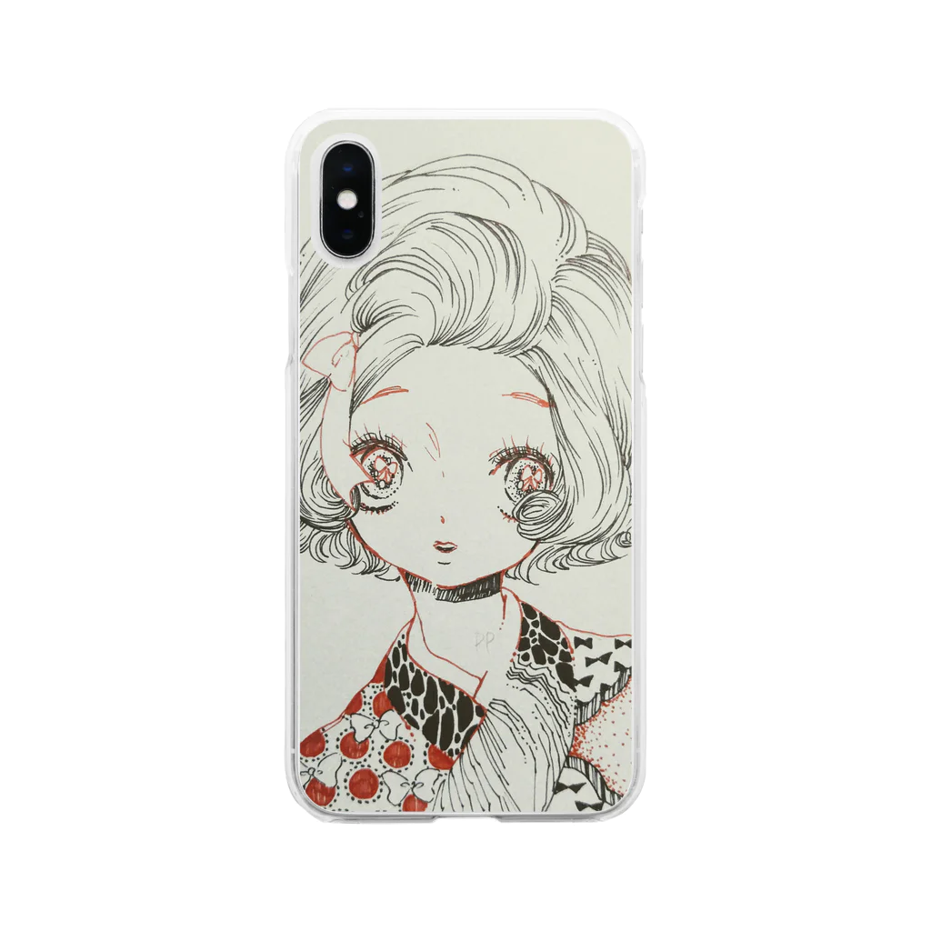 赤点ショップのリボンちゃん Soft Clear Smartphone Case