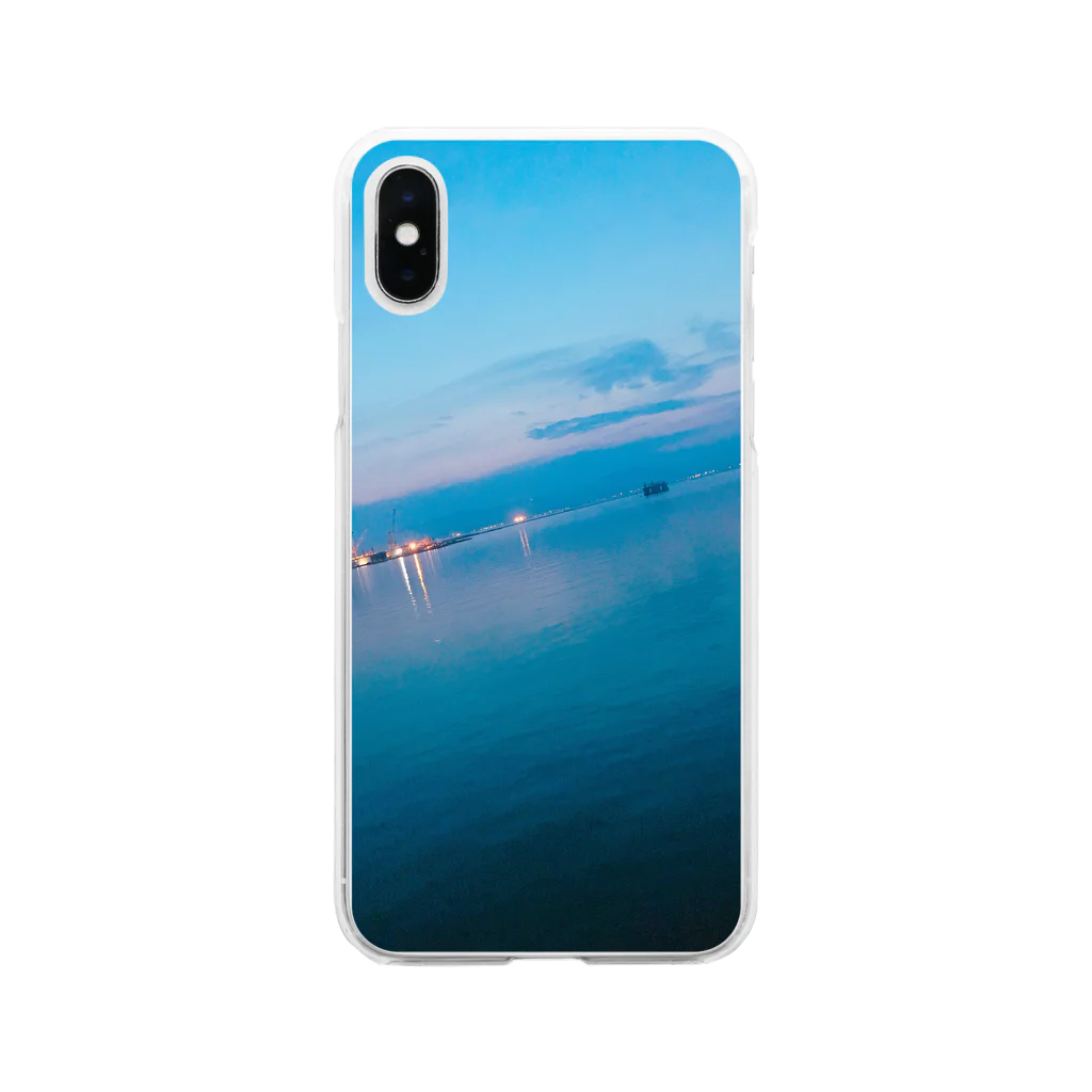 食べ物屋さん。の夕方の海 Soft Clear Smartphone Case