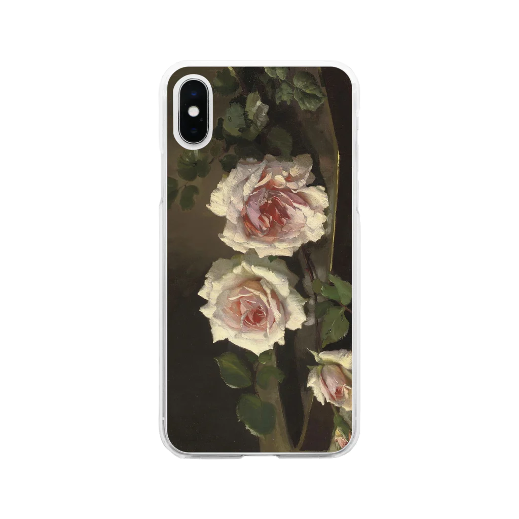 花名画アートグッズのフランス・モルテルマン《Prince-de-Bulgarie 2つのバラ》 Soft Clear Smartphone Case