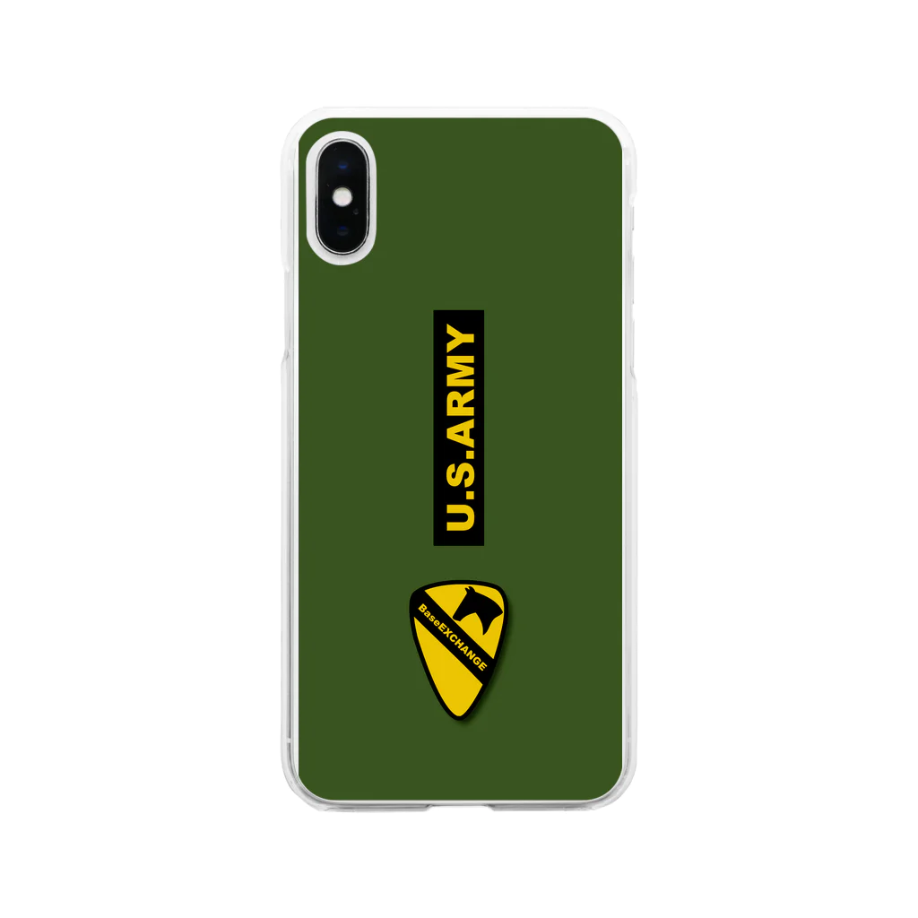 841のお店の第一騎兵師団　usarmy BaseEXCHANGE Soft Clear Smartphone Case