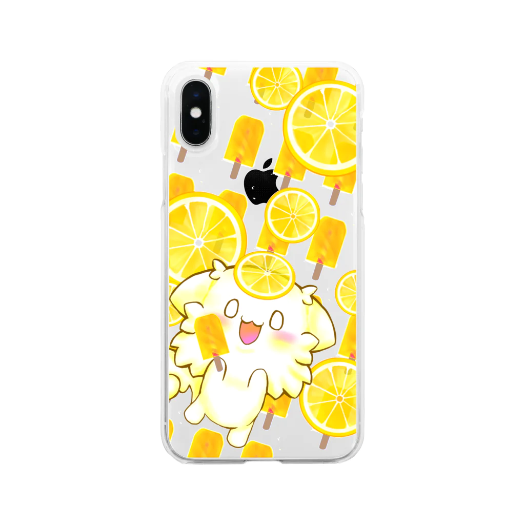 しゅな屋　SUZURI店のレモンアイス　ゆるんなさん Soft Clear Smartphone Case