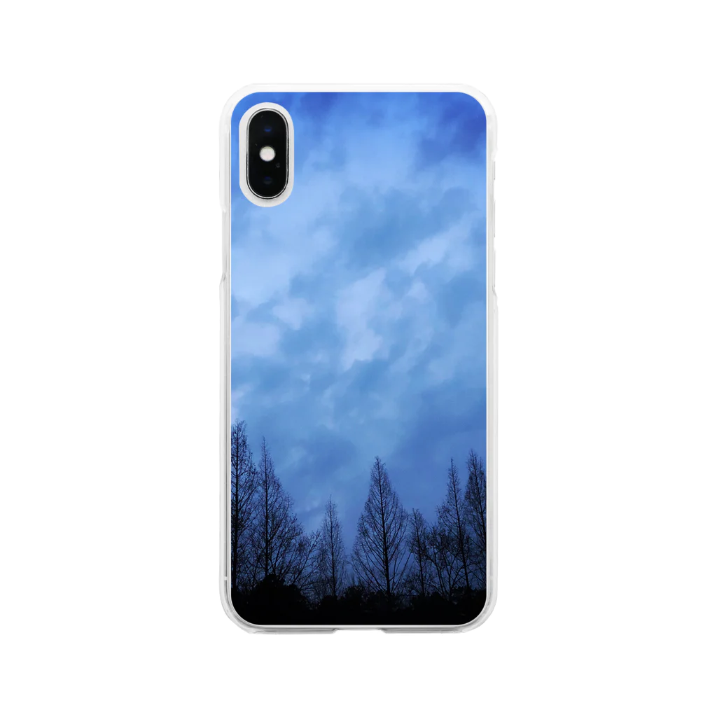 空は青いの藍空 Soft Clear Smartphone Case