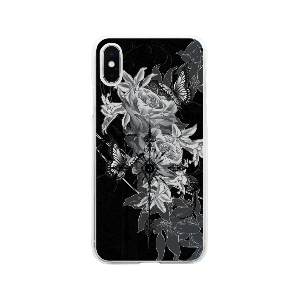 皐月 恵 -Kei Satsuki-の✝︎(Black ver.) Soft Clear Smartphone Case