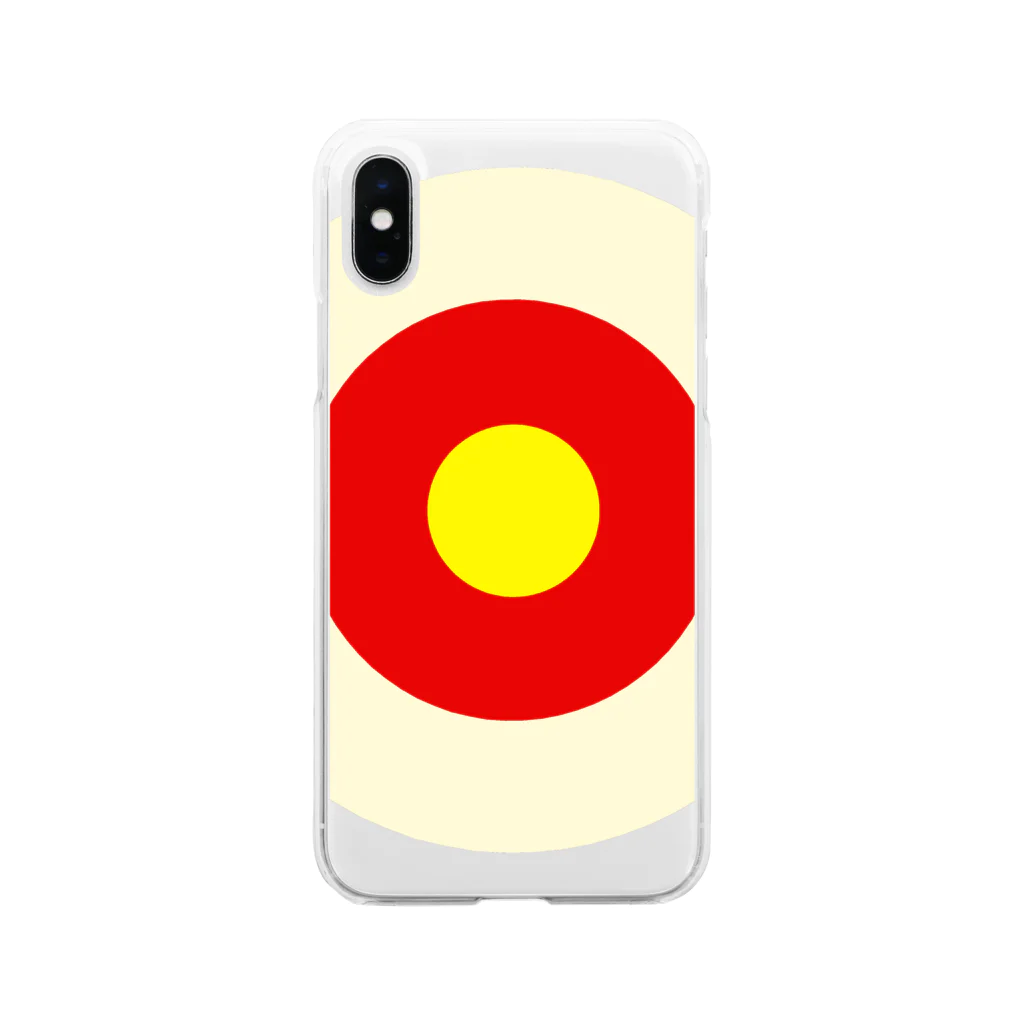 CORONET70のサークルa・クリーム・赤・黄 Soft Clear Smartphone Case