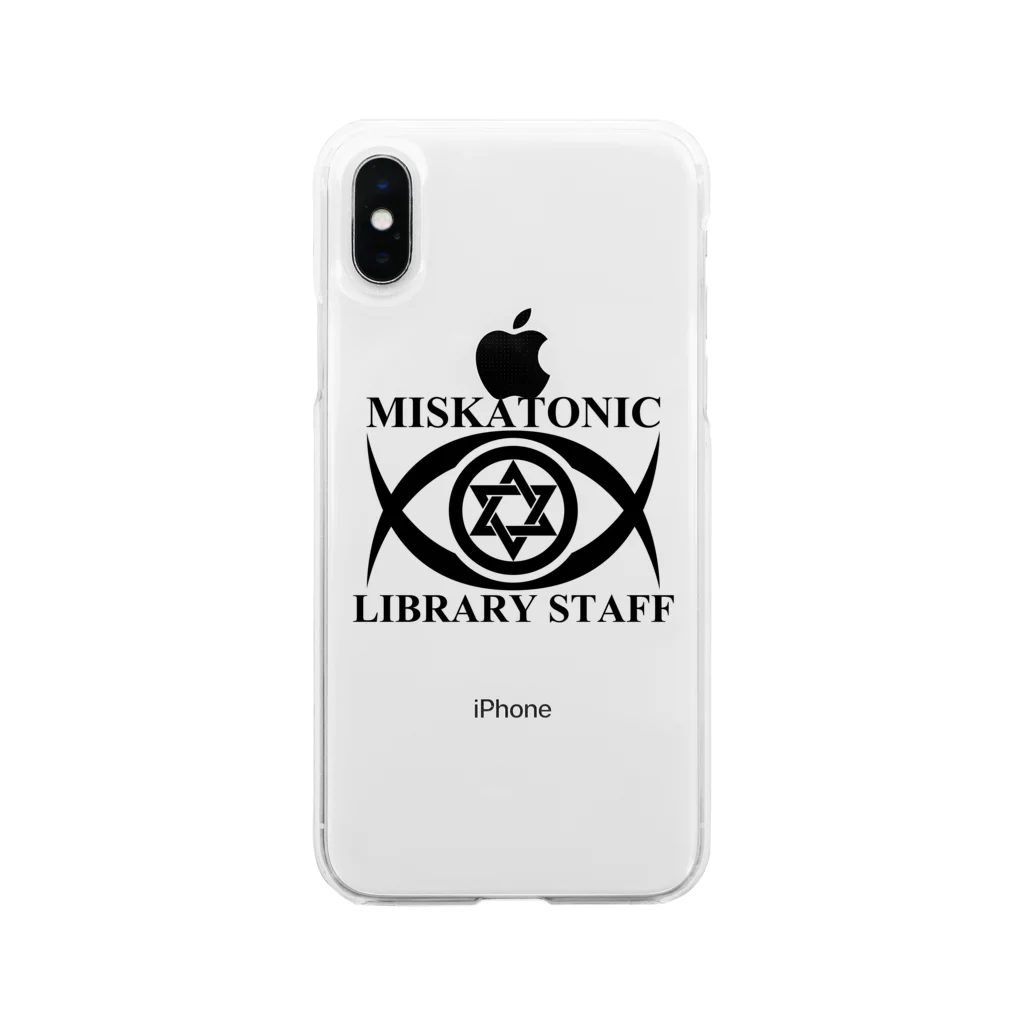 AURA_HYSTERICAのMISKATONIC LIBRARY STAFF ソフトクリアスマホケース