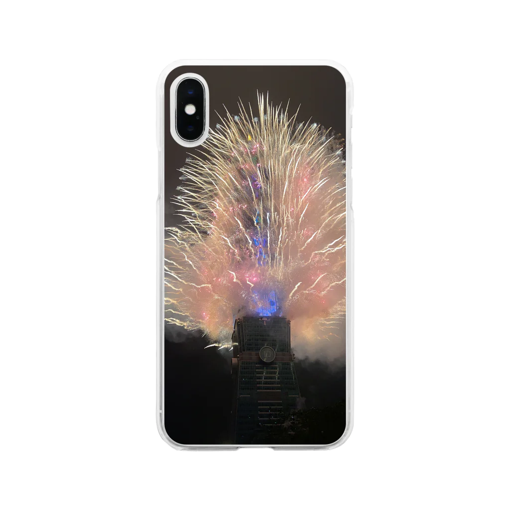 DIABOLOの台北101 年越し花火 Soft Clear Smartphone Case