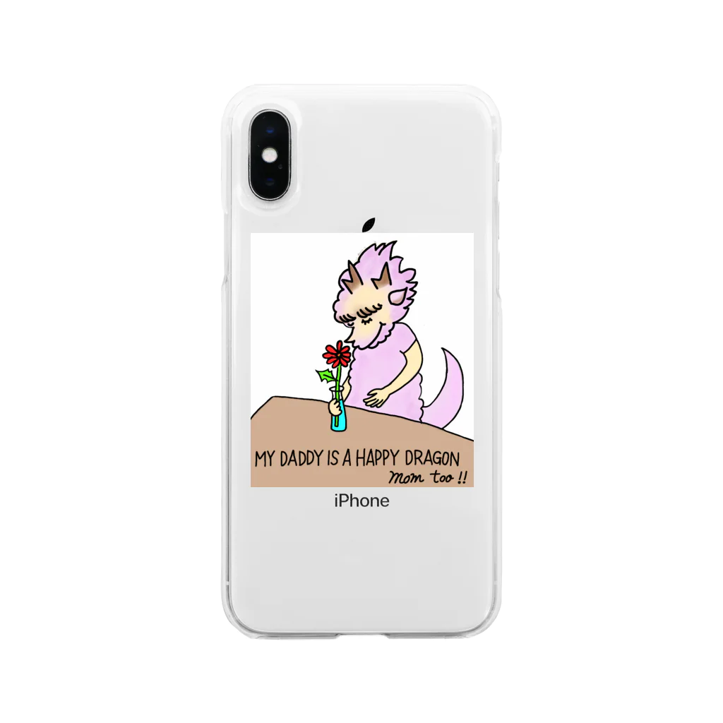 チーム静龍のママもハッピードラゴン！ Soft Clear Smartphone Case