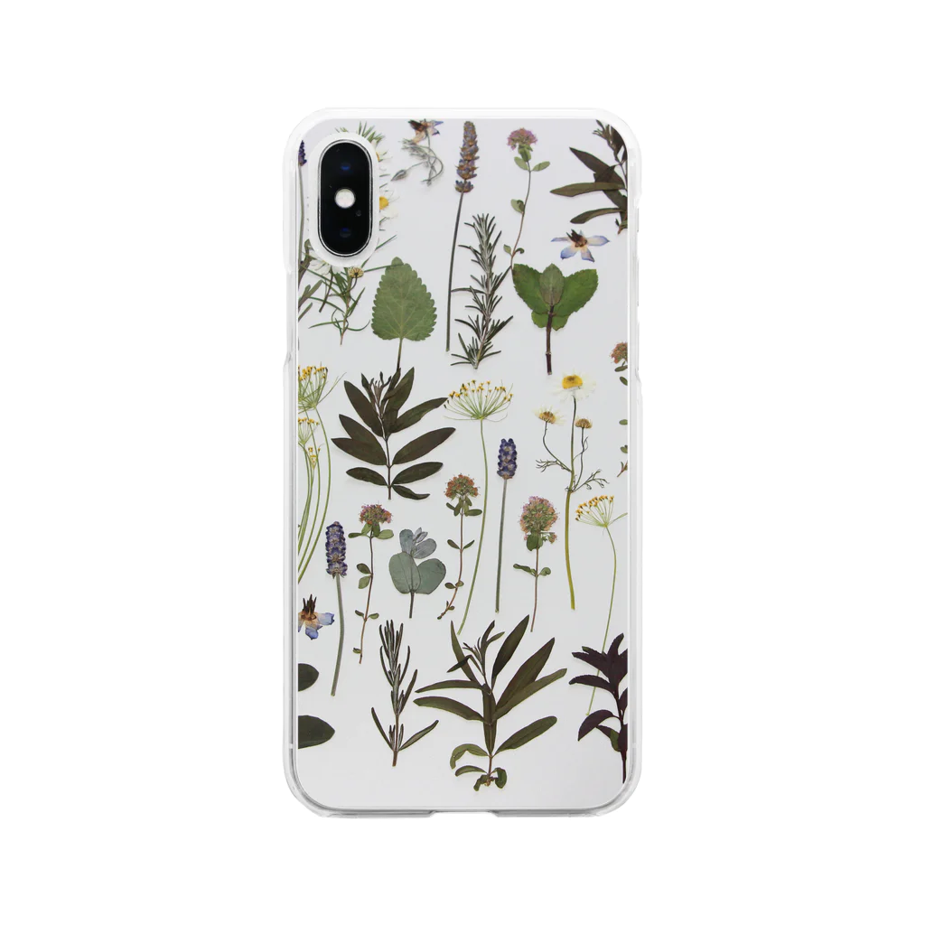 candy_mintのハーブの押し花 Soft Clear Smartphone Case