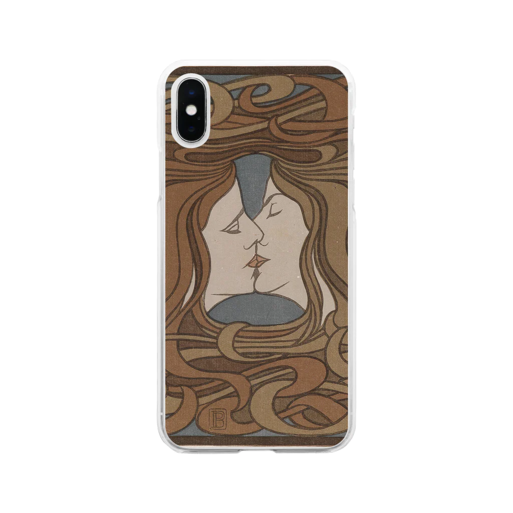 世界の絵画アートグッズのペーター・ベーレンス 《接吻》 Soft Clear Smartphone Case