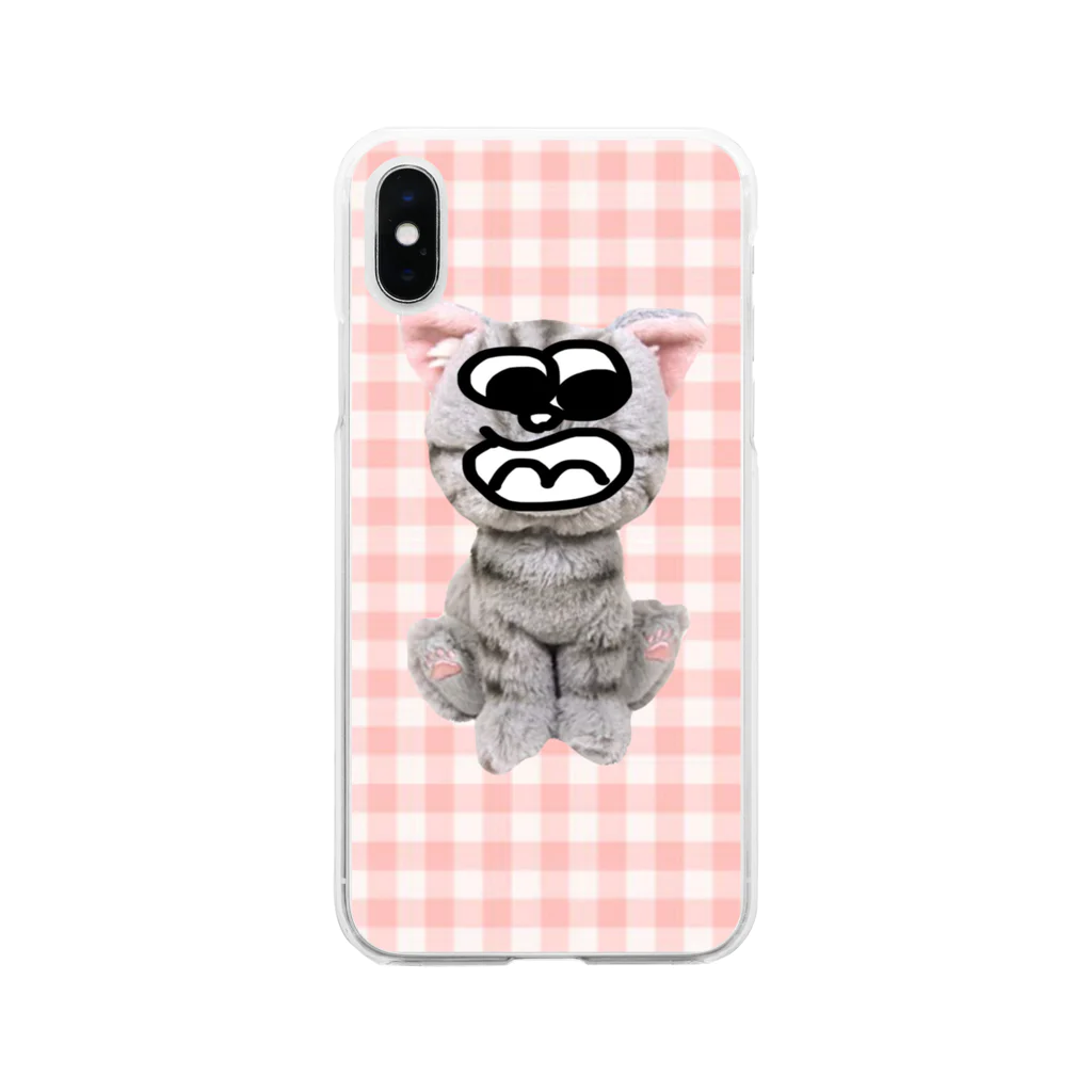 エキセントリックの赤い猫！！ Soft Clear Smartphone Case