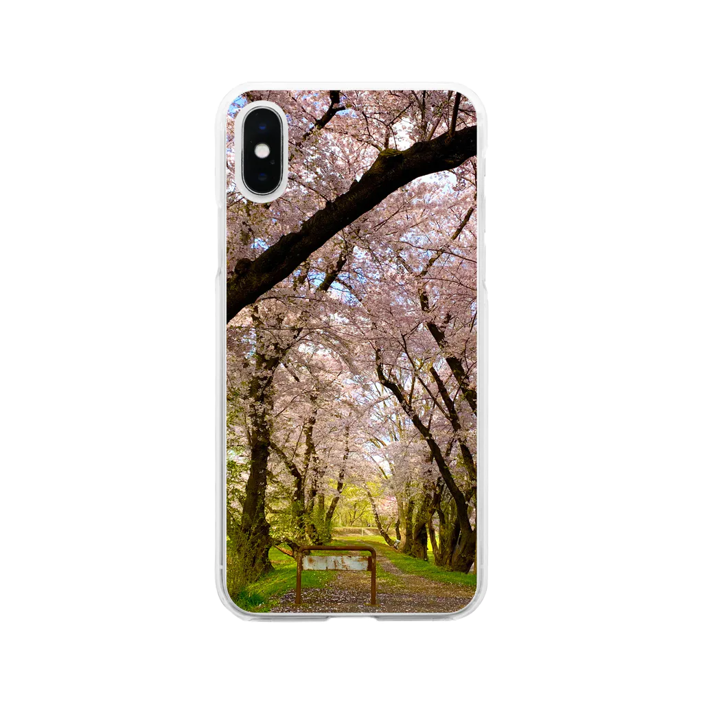 今日も酒がうめえの桜 Soft Clear Smartphone Case