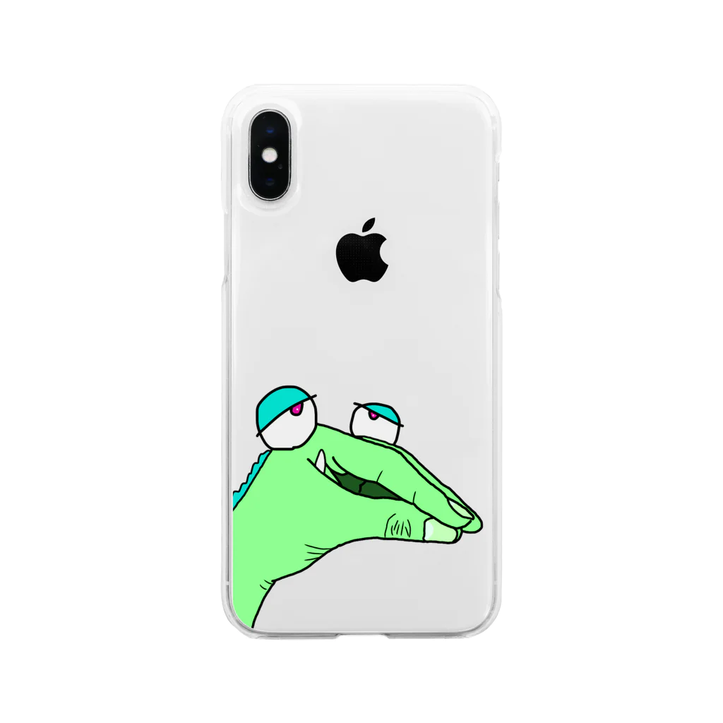 ジェリビにしかわの手ワニくん Soft Clear Smartphone Case