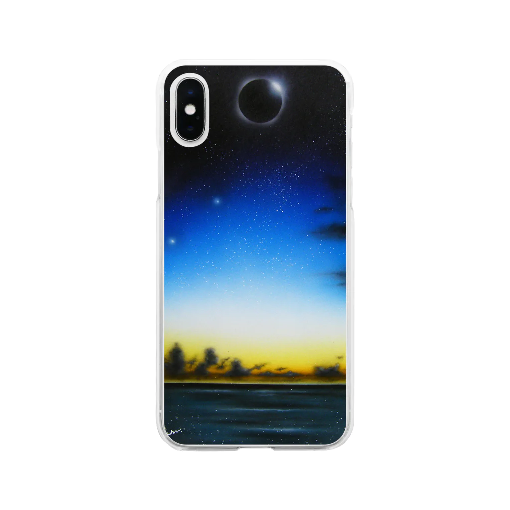 C_Colorsの皆既月食の夜 Soft Clear Smartphone Case