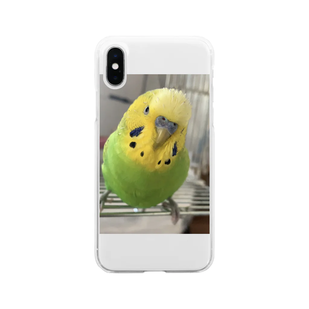 セキセイインコのきぃちゃんshopのセキセイインコ1 Soft Clear Smartphone Case