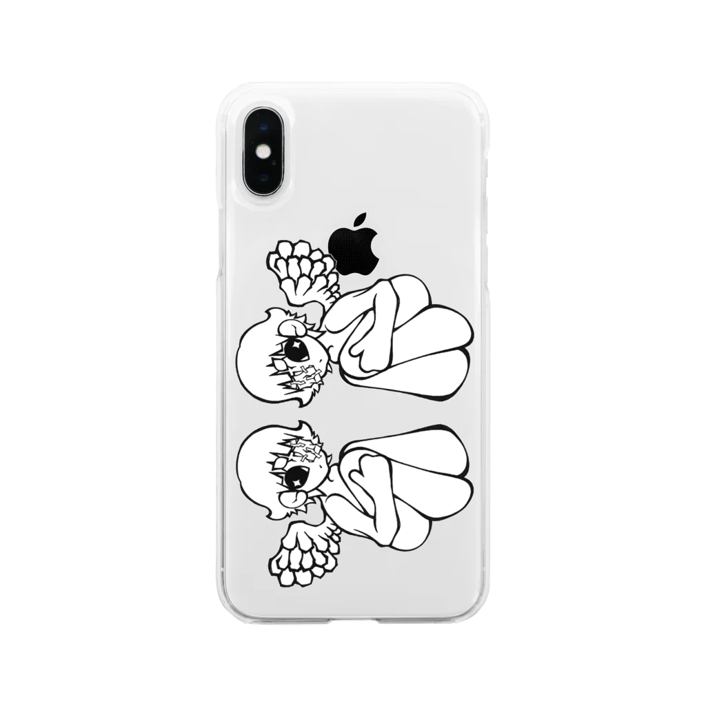 31556のむかい合わせの天使 Soft Clear Smartphone Case