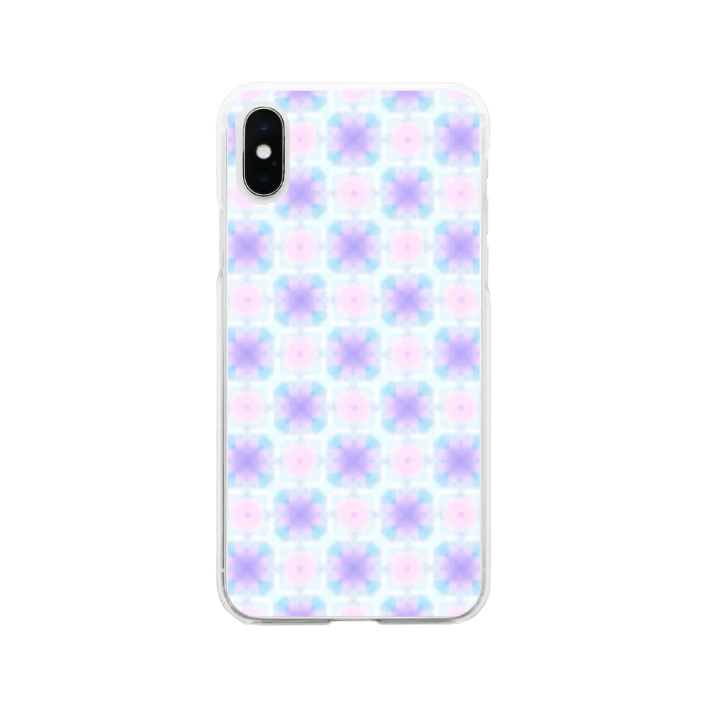 kieriのレトロポップな花③ Soft Clear Smartphone Case