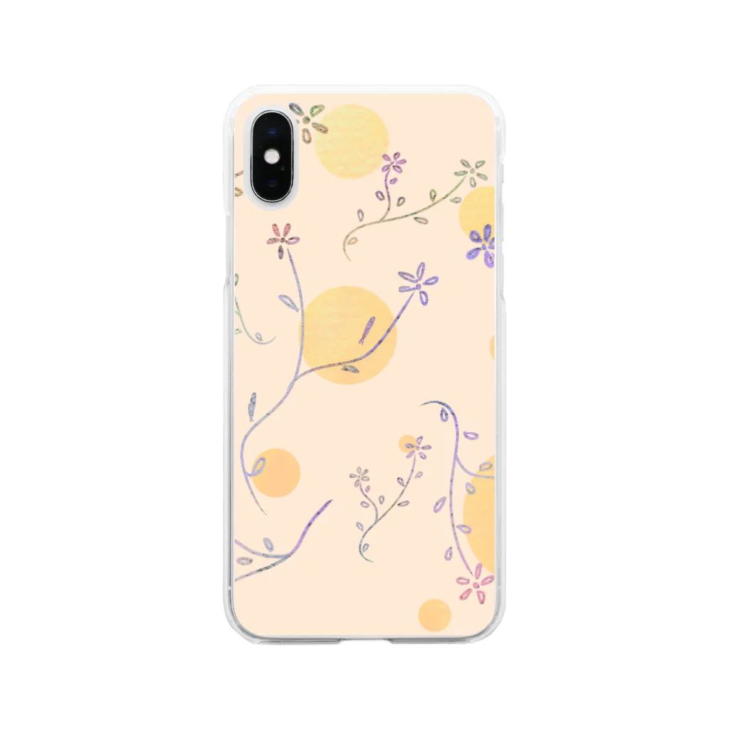 Lily bird（リリーバード）のパステル草花 Soft Clear Smartphone Case