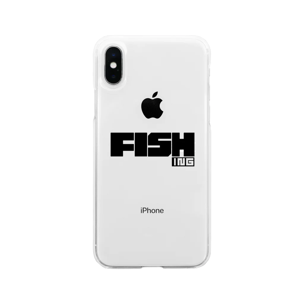 おもしろいTシャツ屋さんのFISHING　釣り　FISH　 Soft Clear Smartphone Case