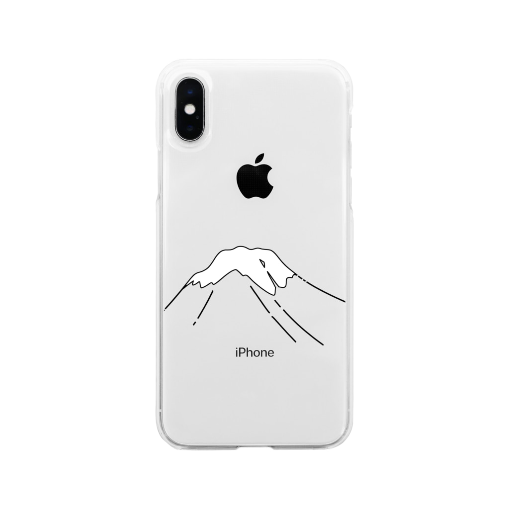 みろく屋さんの富士山 残雪 Soft Clear Smartphone Case