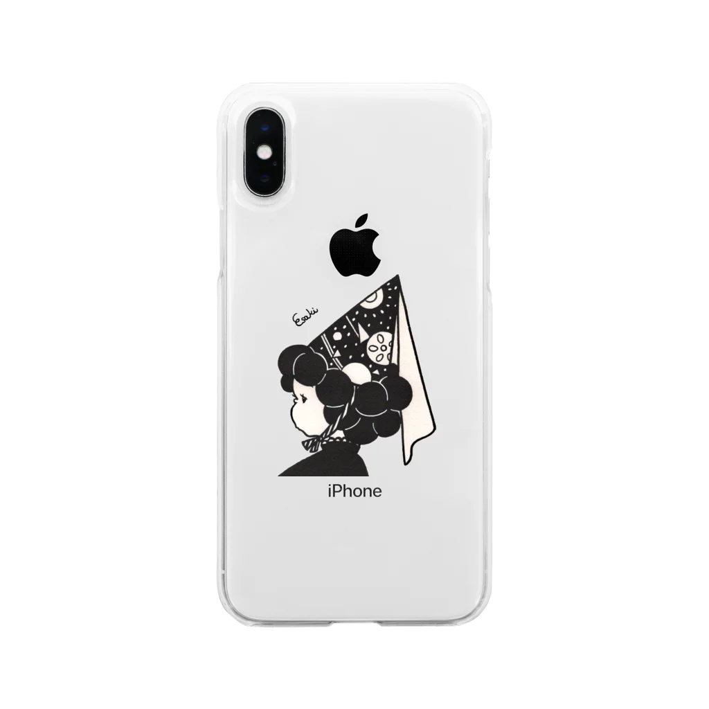 Esaki 絵本店の【レトロ好きさん必見】円錐の帽子 Soft Clear Smartphone Case