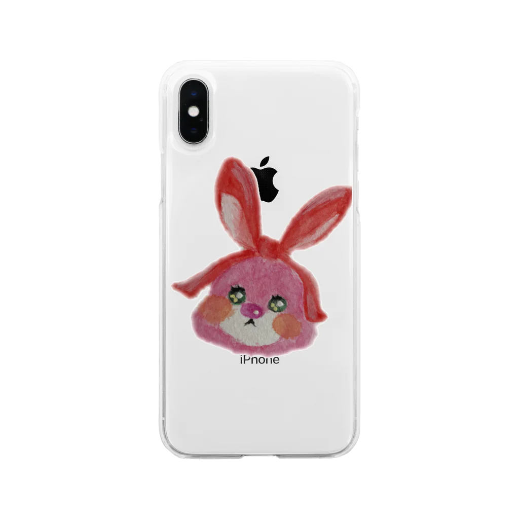 みつあみさんのリボンうさぎ Soft Clear Smartphone Case