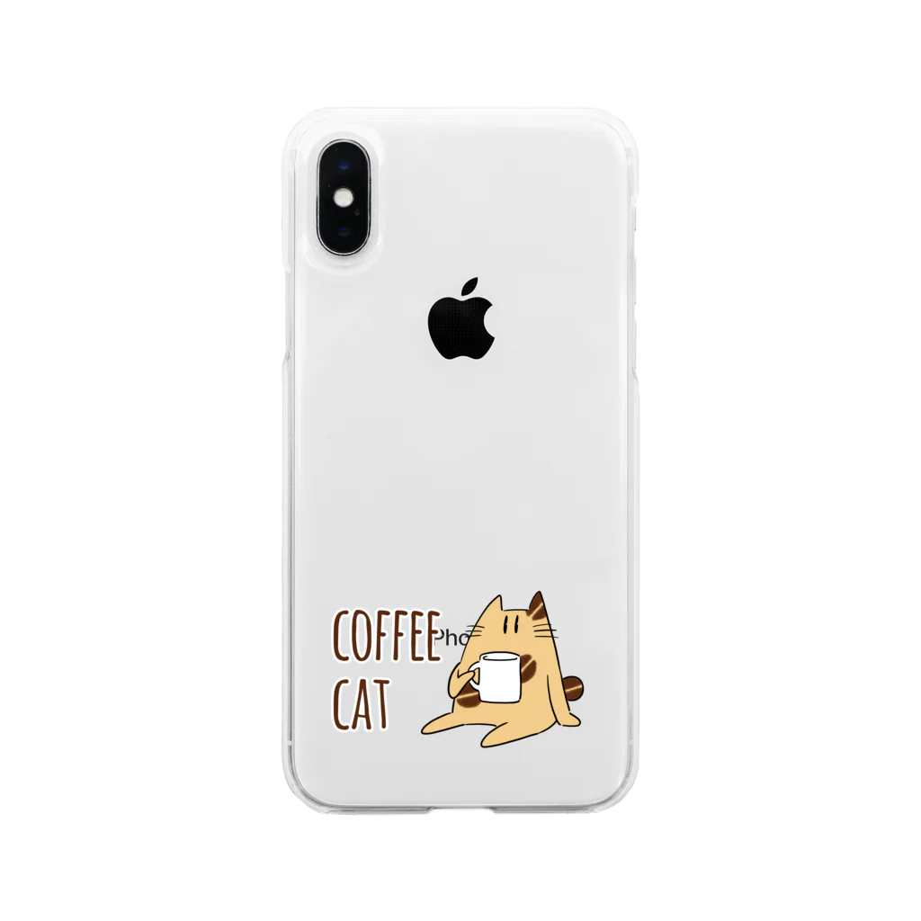 Studio HonWaccaのCOFFEE CAT ソフトクリアスマホケース