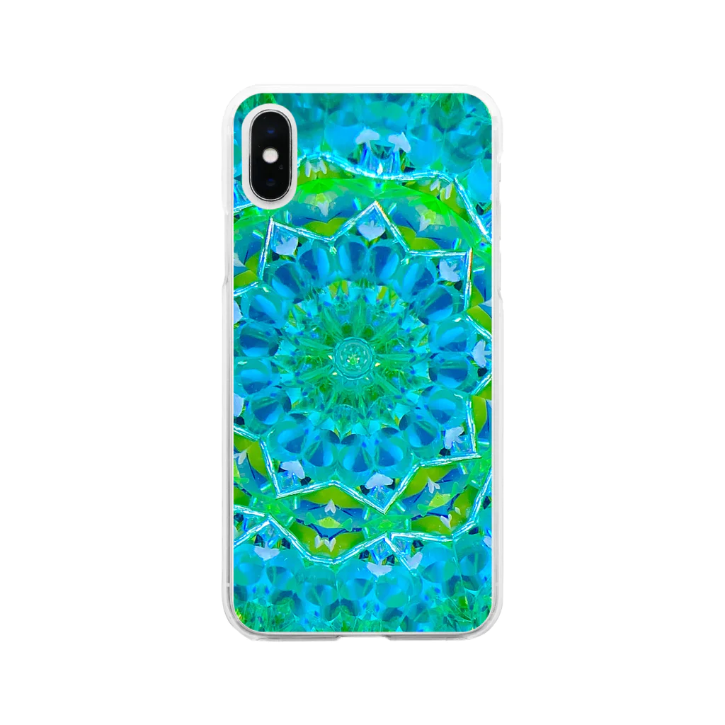 MIKIO LAB.のAQUA Flower  Soft Clear Smartphone Case