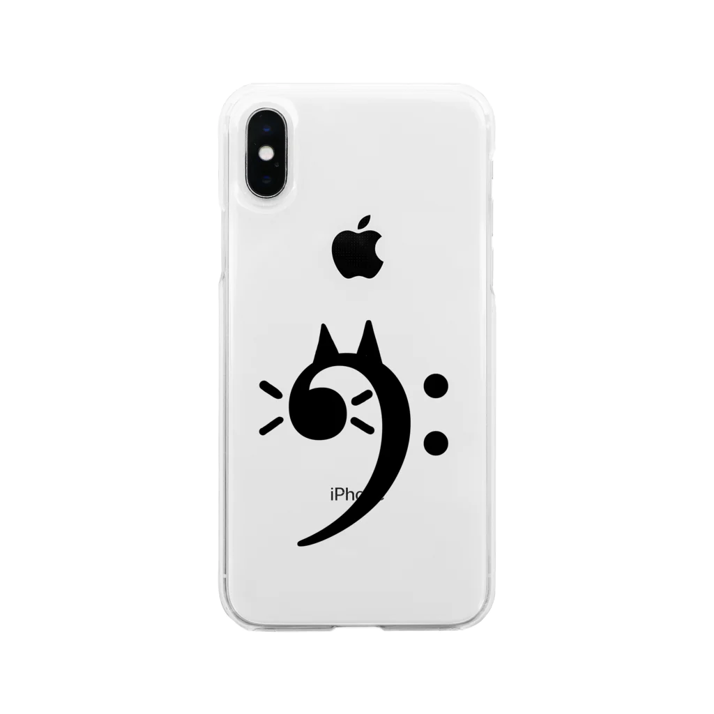 チェロ猫のヘ音記号ちゃん（猫） Soft Clear Smartphone Case