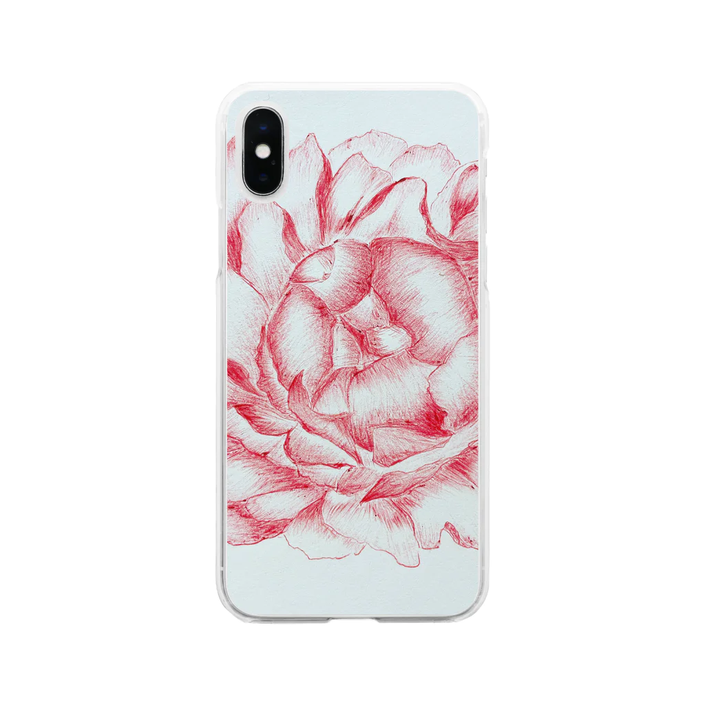 ピッチーの芍薬 peony Soft Clear Smartphone Case