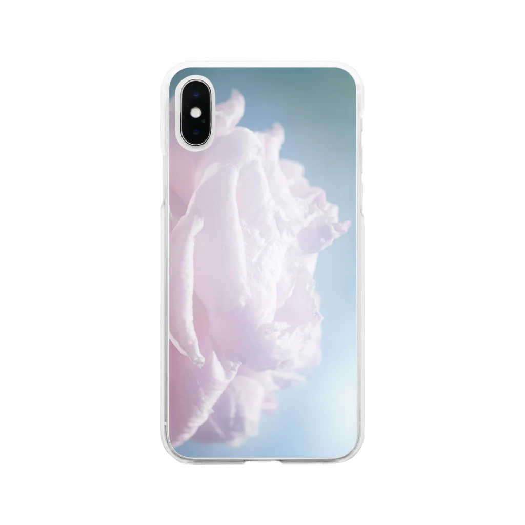 place flowerのシャクヤク 晴れの日 2 Soft Clear Smartphone Case