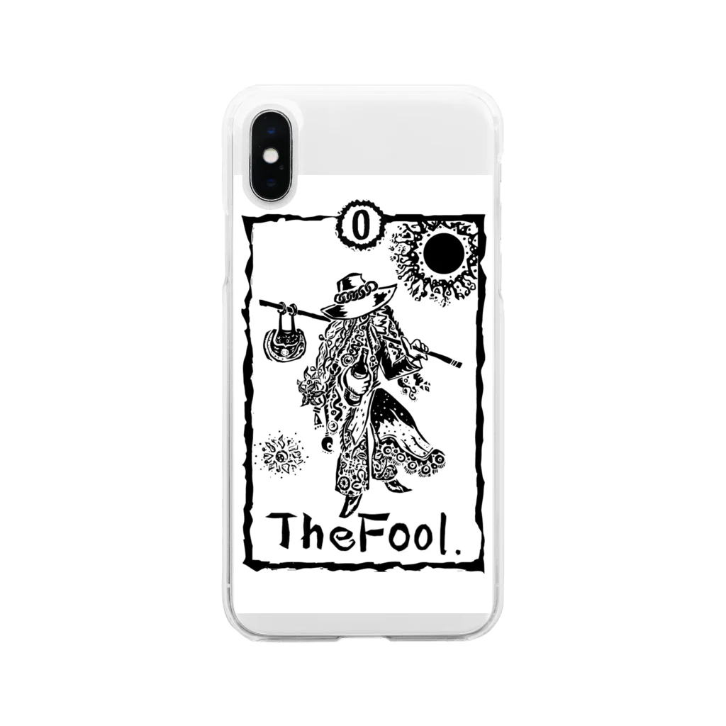 dokazpinのThe fool(black) Soft Clear Smartphone Case