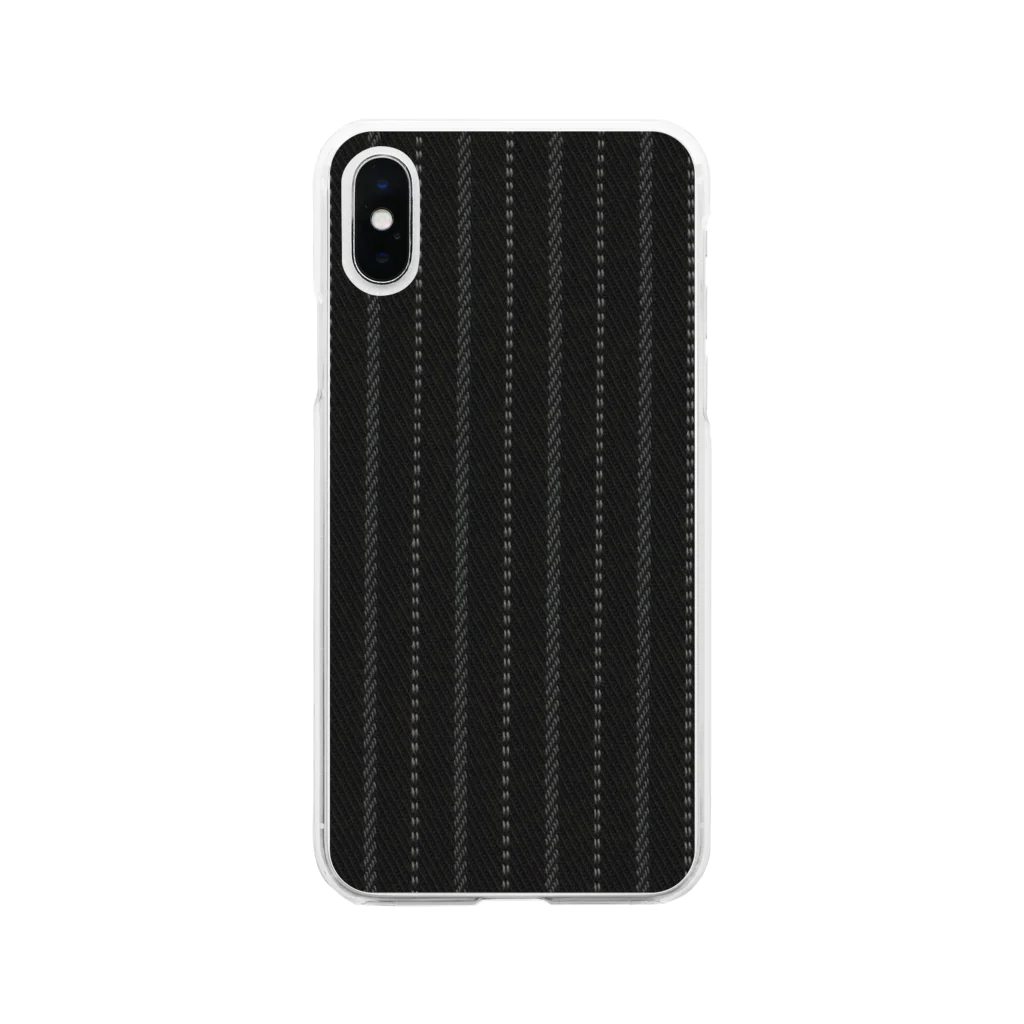 KOKI MIOTOMEのスーツ生地風（黒×ストライプ） Soft Clear Smartphone Case