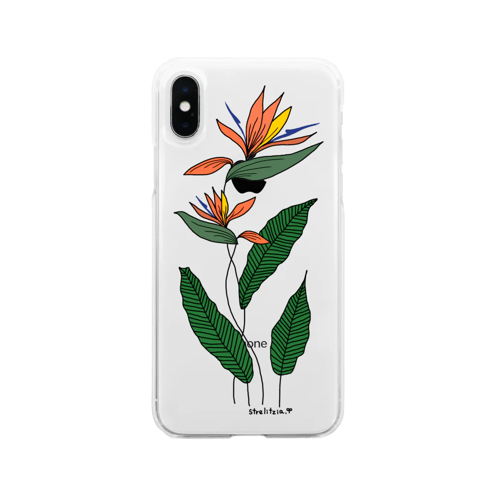 moguratatakiのBird of Paradise Soft Clear Smartphone Case