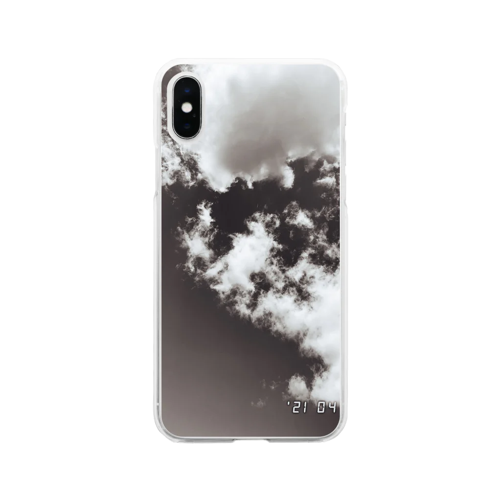 sumomのCloudy_mono Soft Clear Smartphone Case