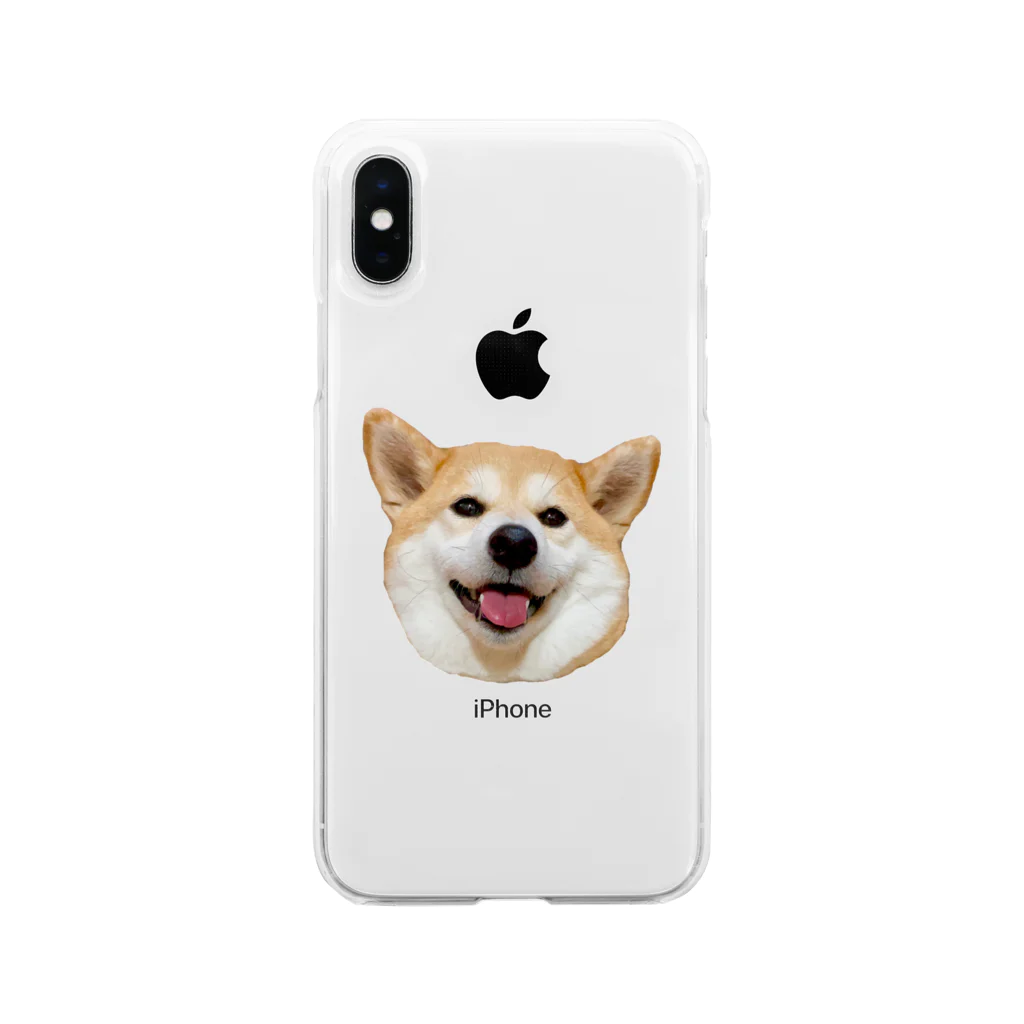 しば犬まる子とぽちのみせの柴犬のまるちゃん Soft Clear Smartphone Case