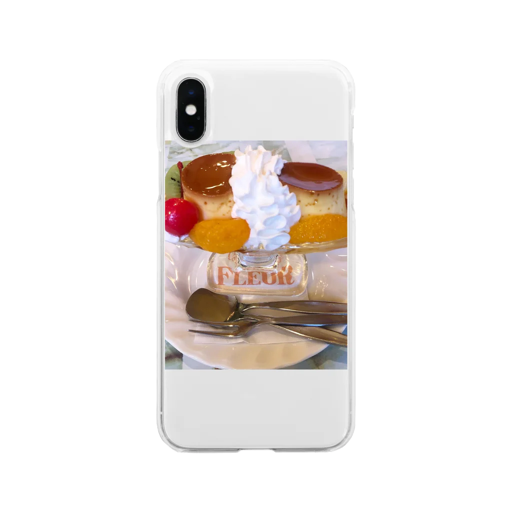 喫茶再会ℒฺℴฺνℯฺのෆ͙⃛プリンパフェෆ͙⃛ Soft Clear Smartphone Case