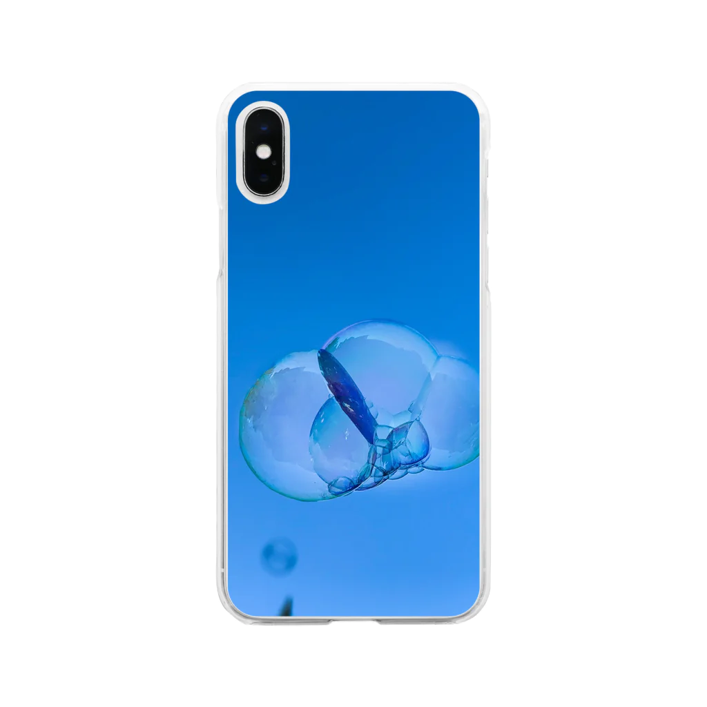 水彩屋のシャボン玉 Soft Clear Smartphone Case