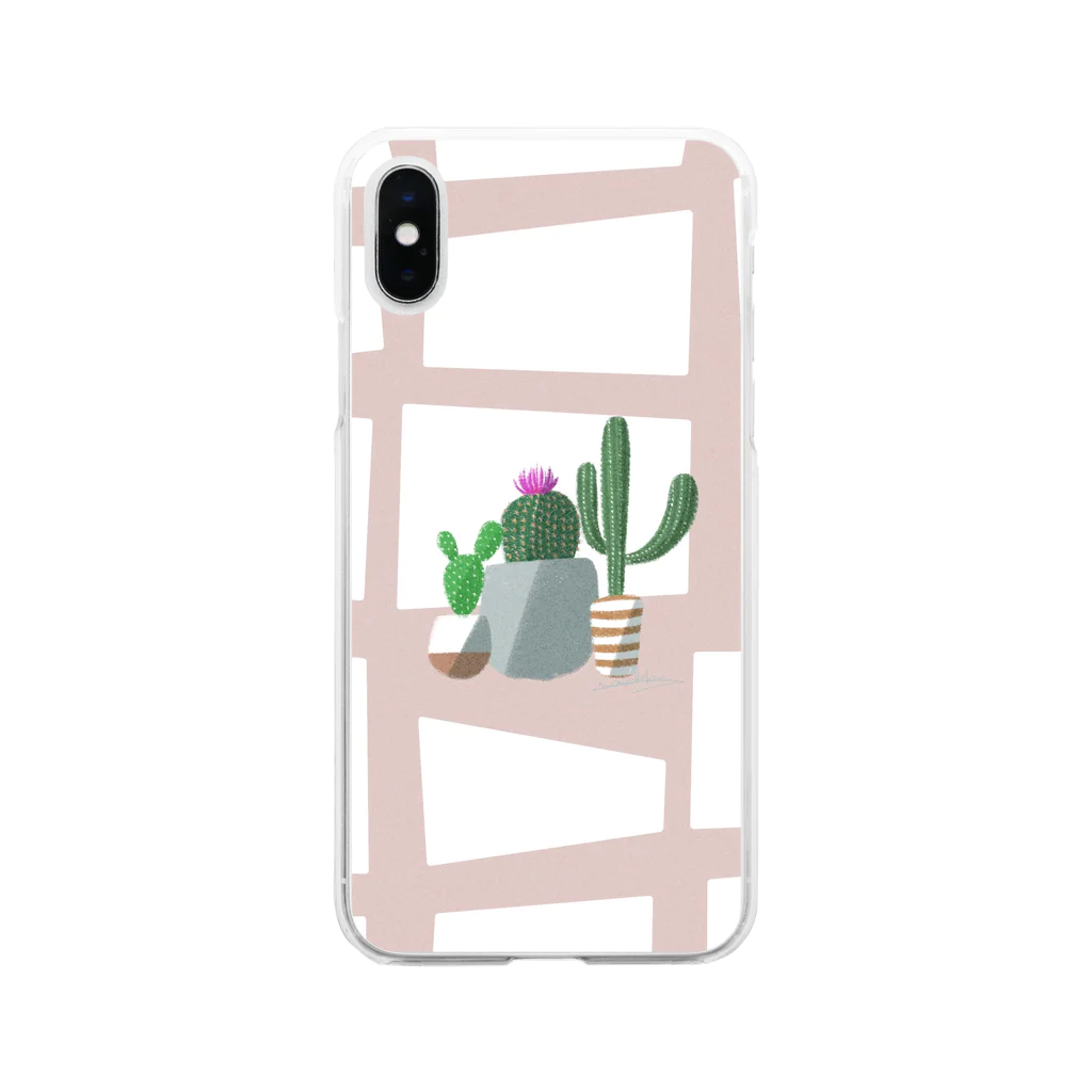 EMiiiiiのサボテン Soft Clear Smartphone Case