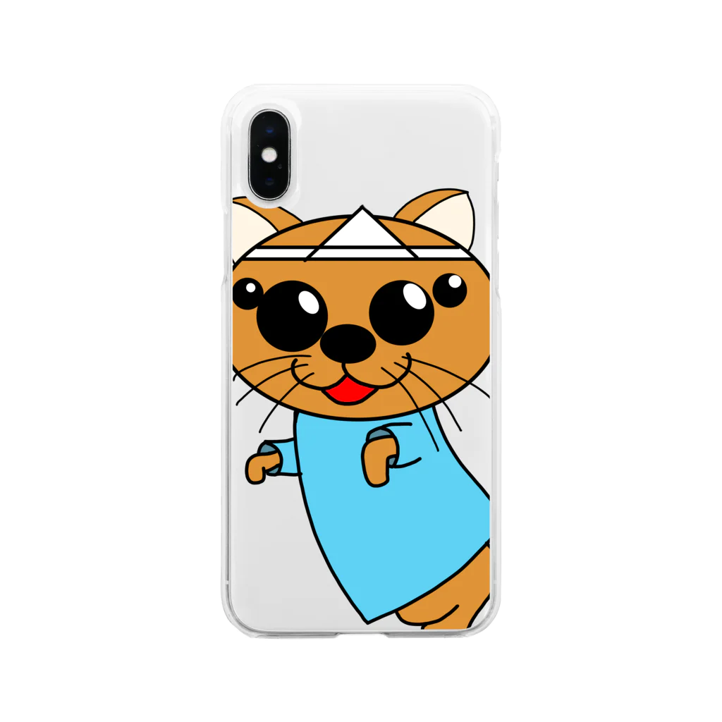 ぽけきゃんのスパイダー猫の幽霊 Soft Clear Smartphone Case