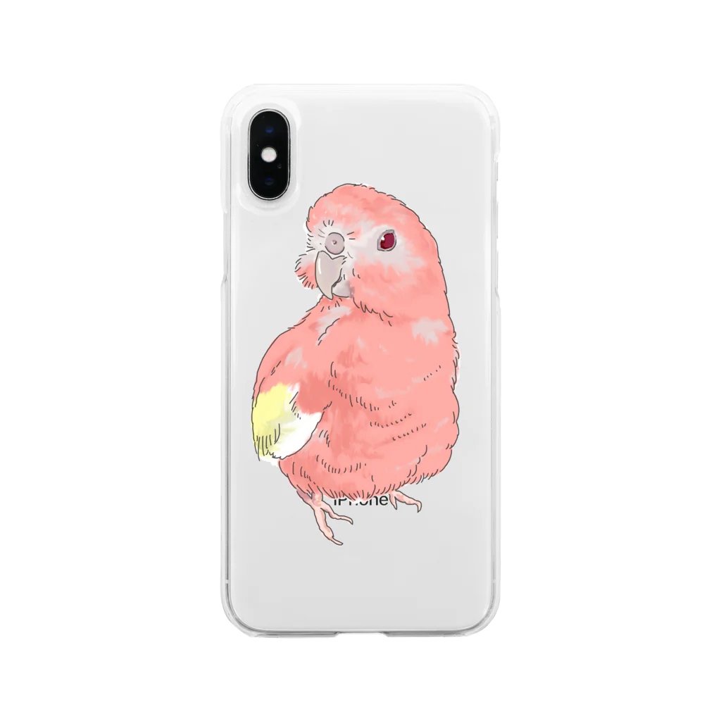 アキクサインコのチャムのアキクサインコのチャム（ドヤ） Soft Clear Smartphone Case