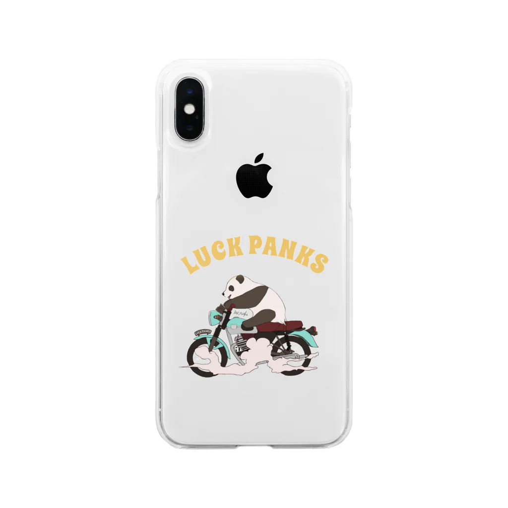 ラックパンクスのバイク乗りのパンダ Soft Clear Smartphone Case