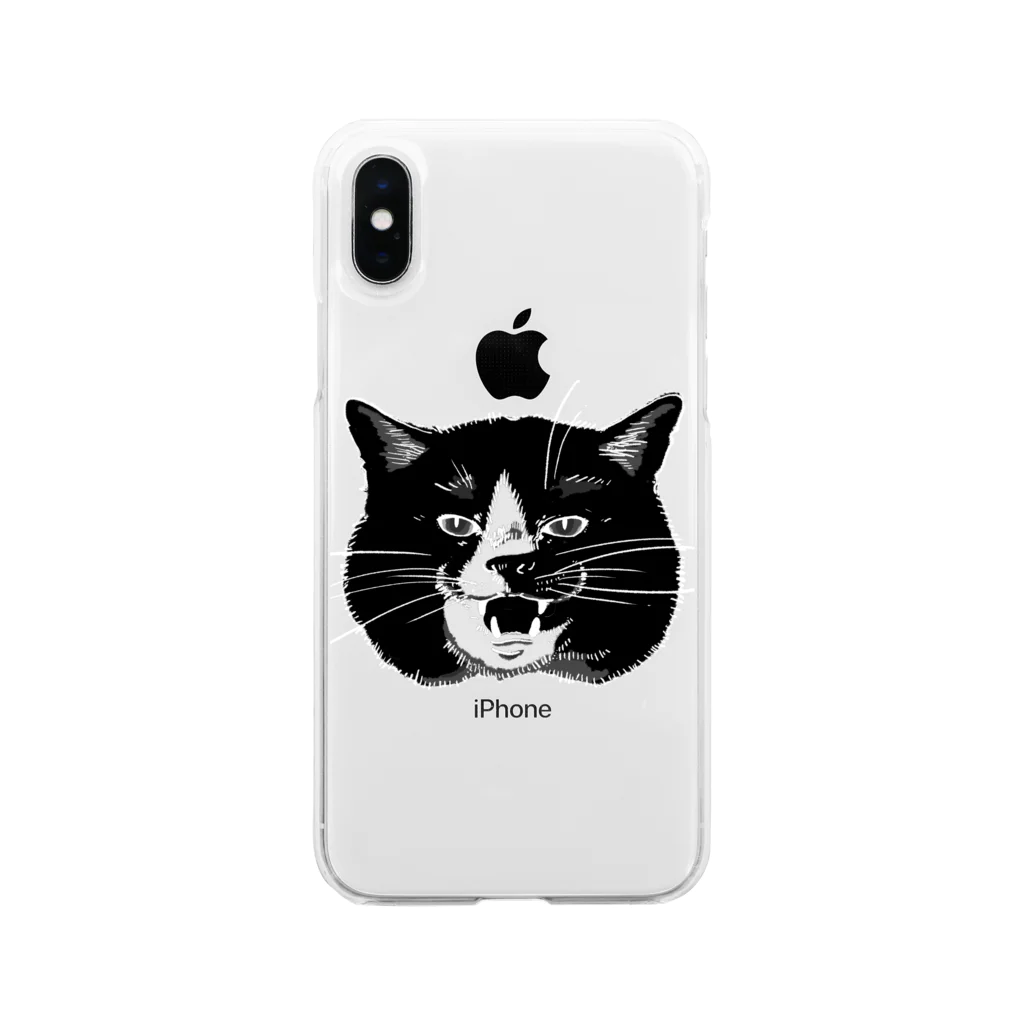 momosakの伝説のボス猫 Soft Clear Smartphone Case